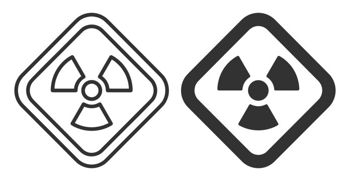 radioactive hazard symbol set vector icons radiation warning sign on transparent background