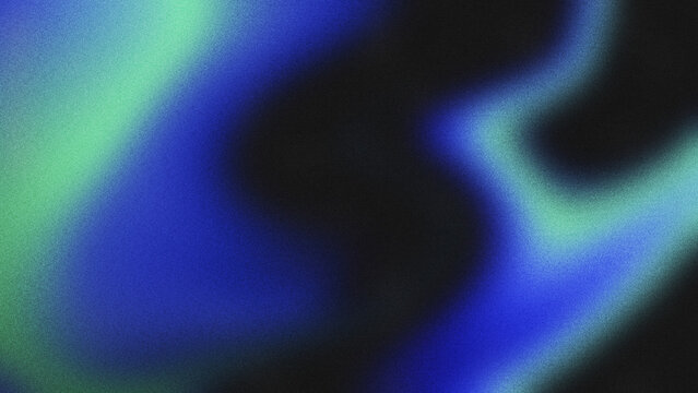 Dark black textured abstract background with smooth flowing curved fluid shapes, soft blue and mint green grainy noise gradient transitions.