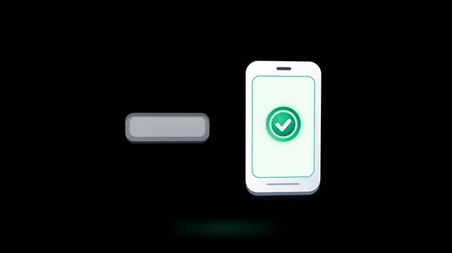 3D animation of passwordless smartphone login and key verification