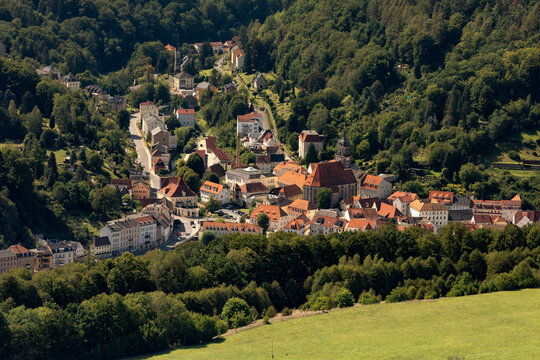 Blick vom Lilienstein in Richtung K&ouml;nigstein, Elbsandsteingebirge, Nationalpark S&auml;chsische Schweiz, Sachsen, Deutschland, 27.08.2026 