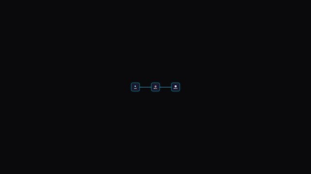 Digital Network Connection Flowchart Animation with Glowing Nodes and Data Lines.