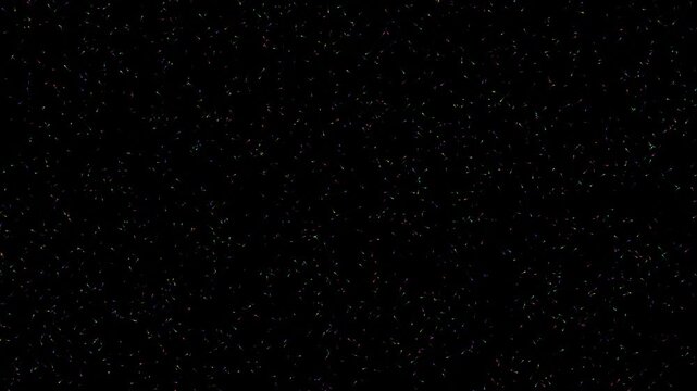 Abstract Digital Noise and Static Interference on Dark Screen Background.
