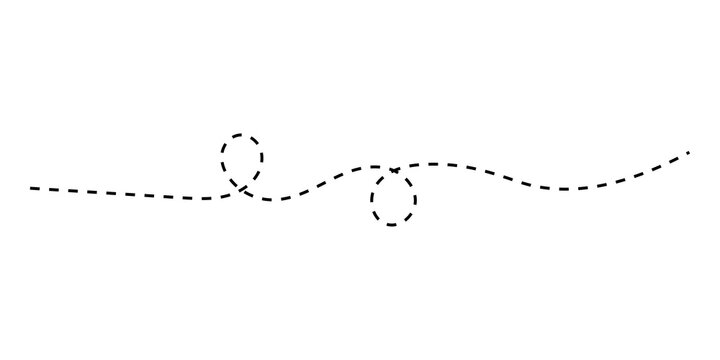 Black dashed line with loops on a horizontal path