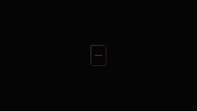 Minimalist Digital Book Icon Animation on Solid Black Background.
