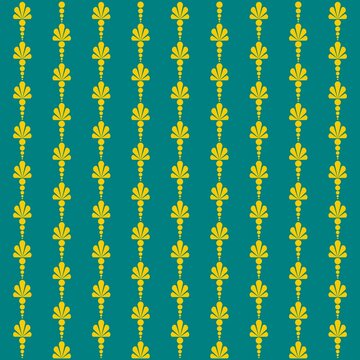Seamless floral pattern in yellow and green colors.