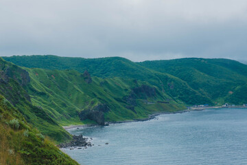 Fototapeta premium 積丹半島、北海道の神威岬にて迫力満点の大自然を堪能、北海道、日本