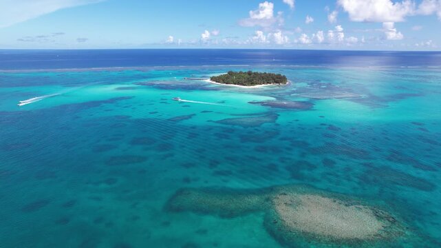 Aerial drone island footage, Saipan, Northern Mariana Islands