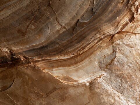 Natural sandstone rock layers with wavy strata patterns