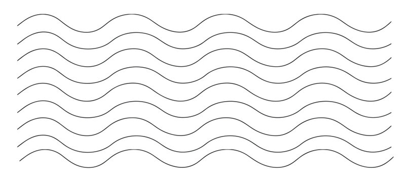 Seamless repeating pattern of parallel wavy lines in black and white creating a dynamic fluid motion effect