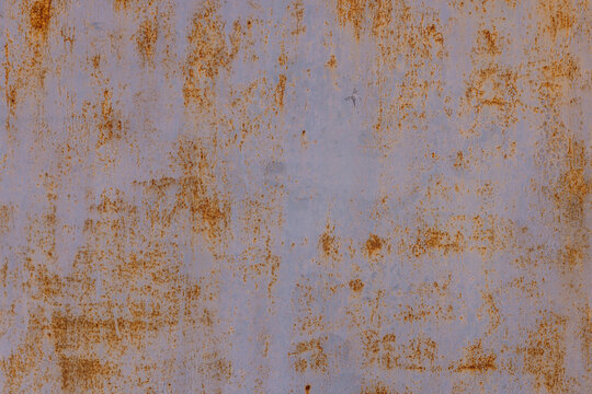 Close-up of Rusted Gray-Blue Metal Surface Background