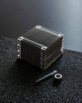 Metal cooling heatsink with bolt and nut