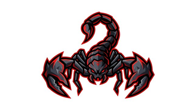 Aggressive armored scorpion esports mascot logo design