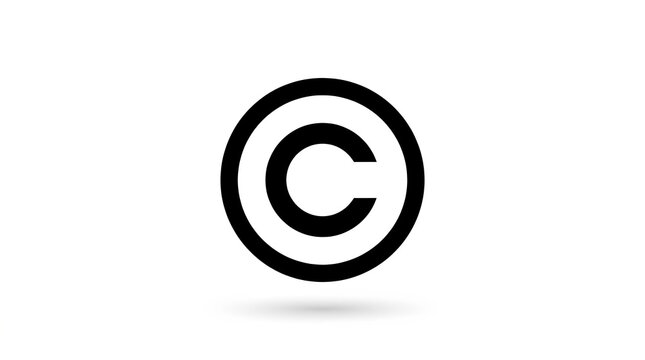 Black copyright symbol inside a circle on a white background for intellectual property protection.