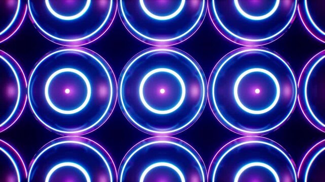 vj loops of neon lights concentric sphere