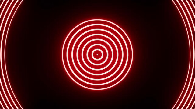 glowing red concentric circle light waves