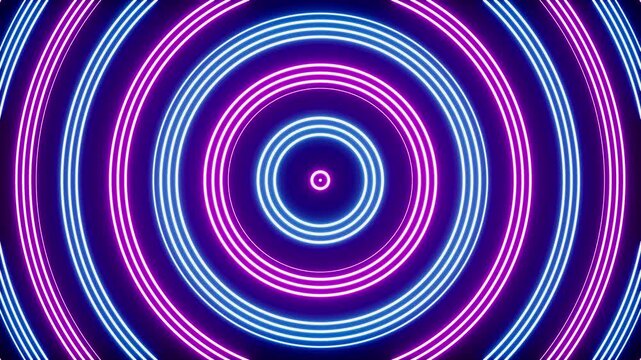 hypnotic concentric neon color lights loop