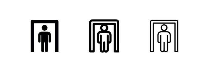 Obraz premium Security Metal Detector Gate Icon Set
