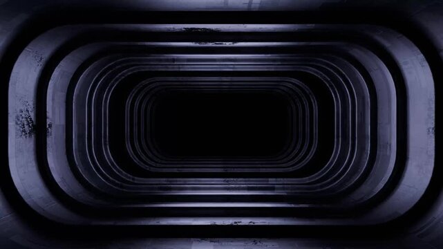 Immersive Dark Indigo Motion Graphics Tunnel Loop Seamless Background for Technology and Future Concepts