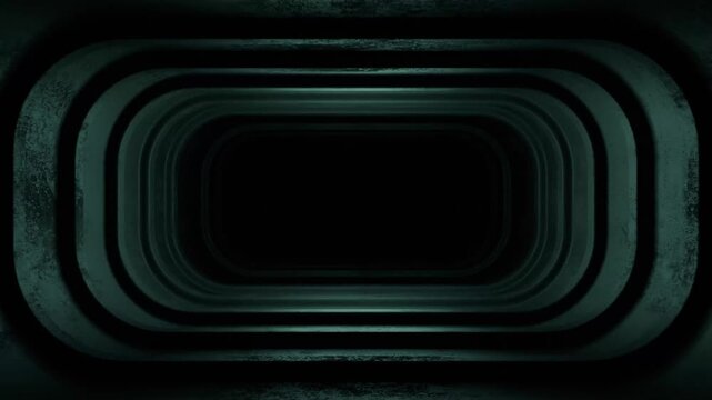 Dark Teal Abstract Motion Graphics Tunnel Loop Immersive futuristic journey through an endless digital portal background editor friendly loop