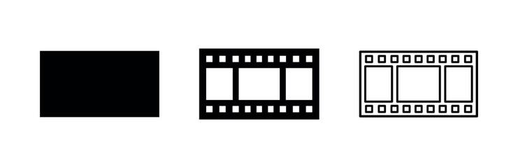 Fototapeta premium Film Strip Icon Set for Cinema and Video Production