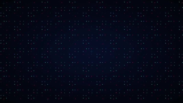 Abstract Digital Grid Dot Matrix Background with Glowing Neon Blue and Pink 4K