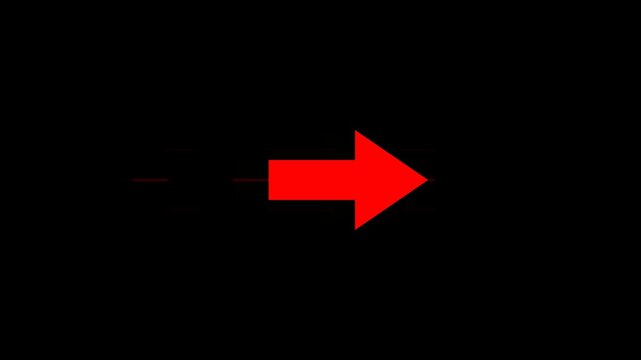 Fast Speeding Red Arrow Indicator Motion Graphic on Black Background 4K Video