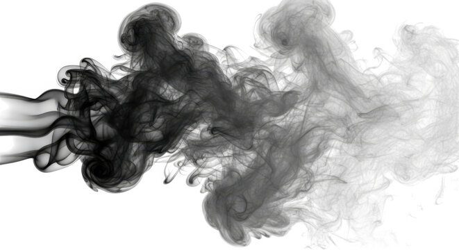 Dark abstract smoke explosion isolated on transparent background