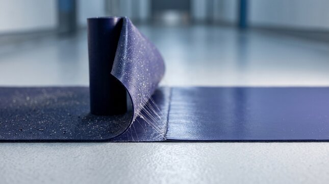 Tacky mat layer peeling back to a clean surface at a threshold