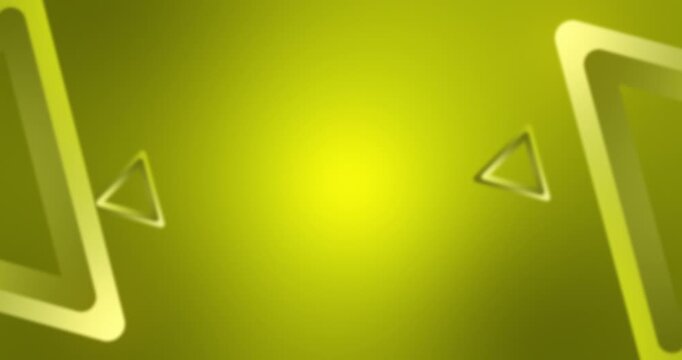 Bright green abstract design with geometric shapes. - Loop 3D Background