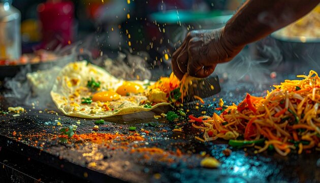 Sri Lankan Kottu Roti Street Food