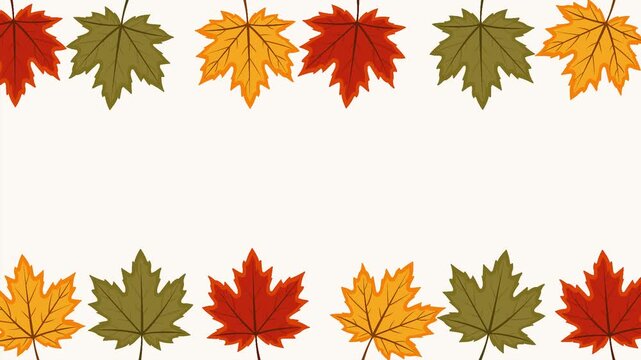 Autumn Maple Leaves Border Background Animation
