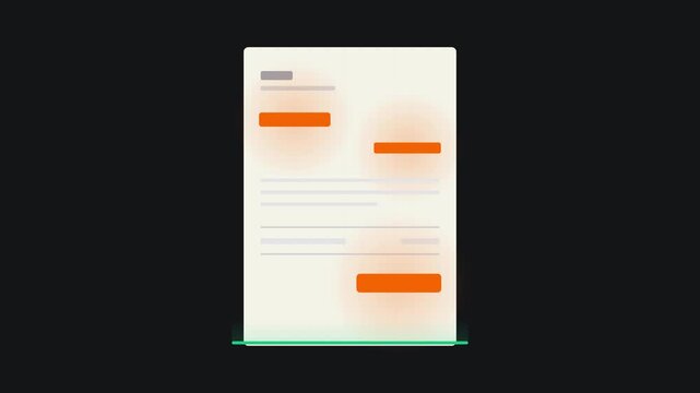 Automated document scanning and optical text recognition process on paper sheet