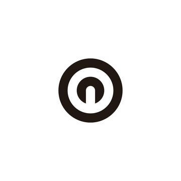 Letter n and O circle geometric symbol simple logo vector