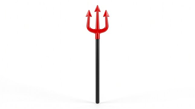Halloween Trident, pitchfork isolated on white background (clipping path) for kid devil costume holiday party