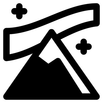 northern lights icon illustration