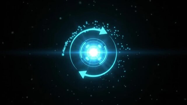 System Update Holographic Technology Icon Animation