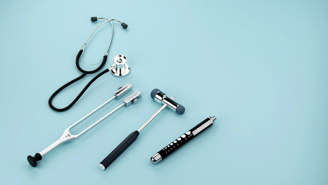 Complete Doctor Diagnostic Kit with Stethoscope Tuning Fork Reflex Hammer and Penlight