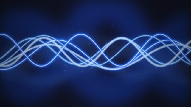 Glowing wave lines seamless loop motion background