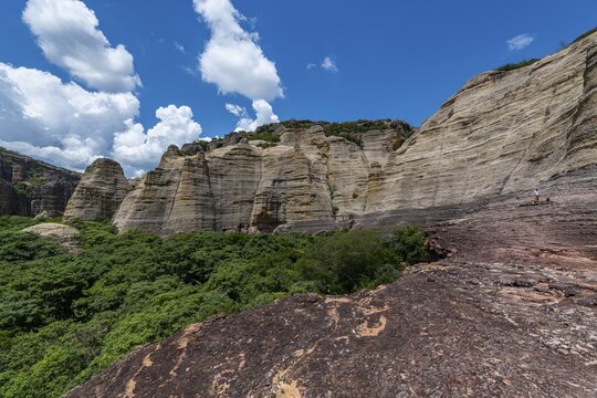 Sandstone cliffs at Pedra Furada, Unesco site Serra da Capivara National Park, Piaui, Brazil