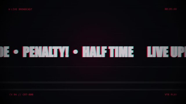 Animated Sports Broadcast Text Overlay with Glitch Effect