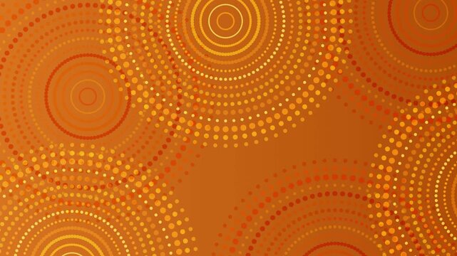 Abstract Orange Pattern With Concentric Circles 4K