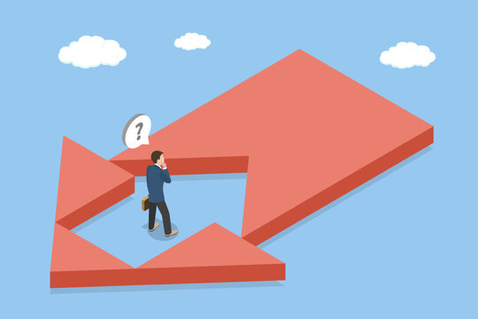 3D Isometric Flat Vector Illustration of Head You Own Path, Depicting A Business Leader