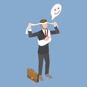 3D Isometric Flat Vector Illustration of Super Dad, Father Balances Business And Parenthood With Super Dad Skills