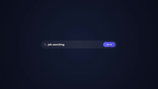 Person typing job search query into a digital browser interface bar