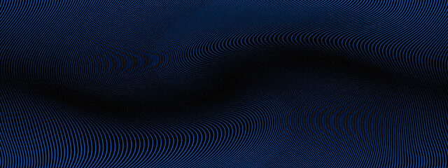 Naklejka premium Abstract Blue and Black Moire Wave Pattern Background
