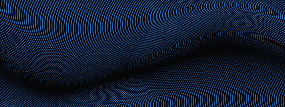 Abstract Blue and Black Moire Wave Pattern Background