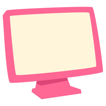 lcd monitor isolated on white vector icon