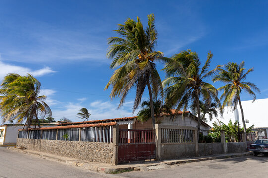 Traditional Caribbean Houses in the Coastal Town of Adicora, Venezuelan Coast Travel