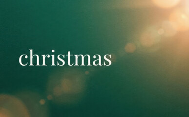 Fototapeta premium Christmas text on green background with light effects for seasonal holiday greeting card design
