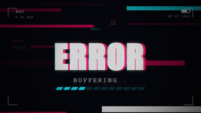 A captivating technological display showcasing a glaring system failure message accompanied by loading progress indicators, representing unforeseen technical difficulties during streaming